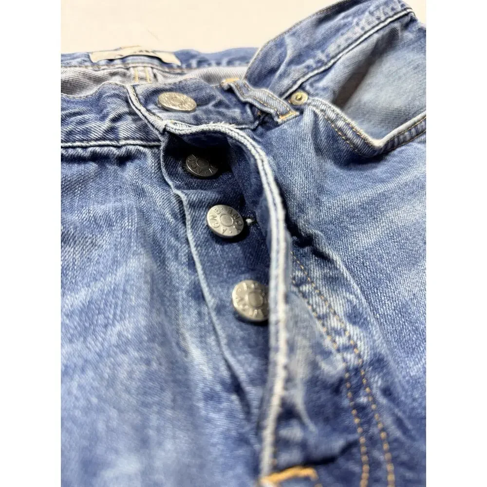 Acne Roc Verakai Jeans Men Size 36x34 Blue Indigo Slim Straight Button Fly EUC